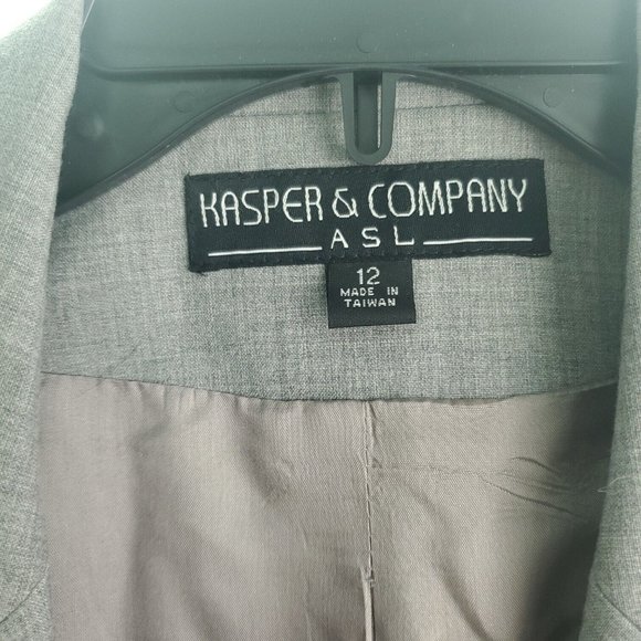 Kasper & Company Womens Gray Single Breasted Four Button Blazer Jacket Size 12 - Picture 6 of 12